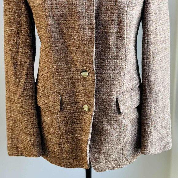 Vintage Harris Tweed Camel Wool Tailored Jacket by Marc D’Alcy Paris – US 10 - Picture 6 of 15
